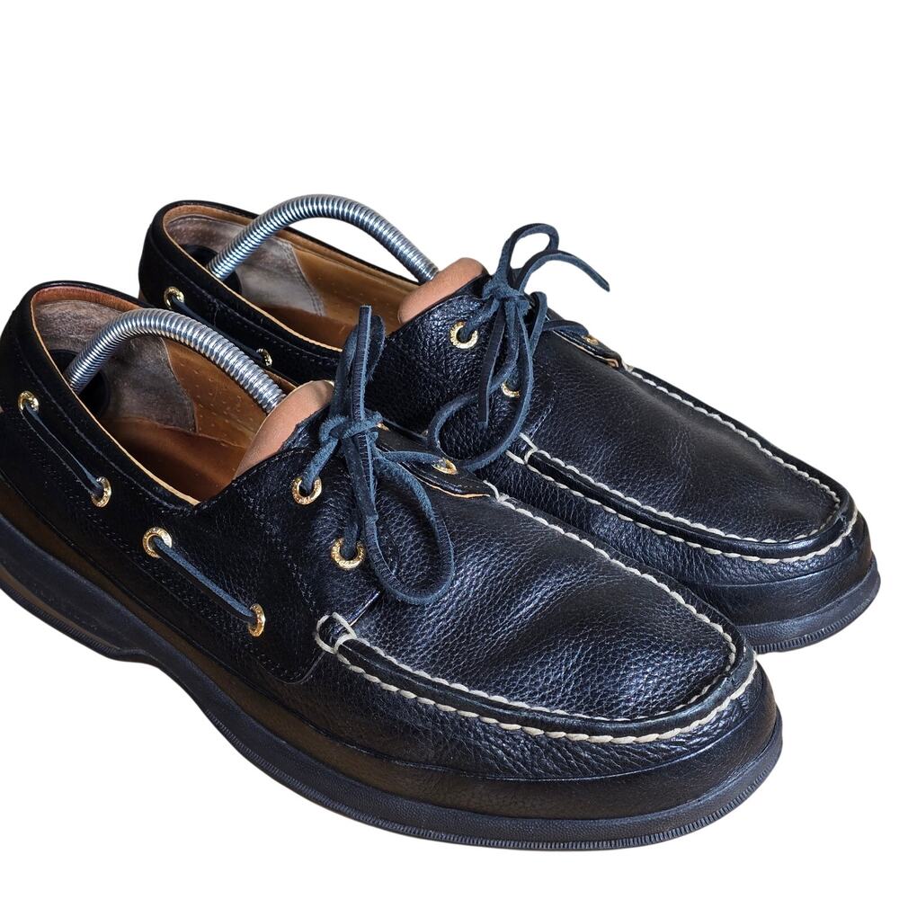 Sperry Top-Sider Men's Gold Cup ASV Two-Eye Black Leather Boat Shoe Size Size 12